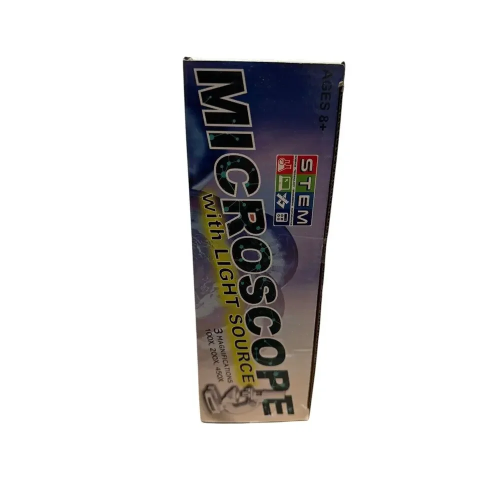 STEM Microscope Kit With Light Source 100x 200x 450x Kids Educational Ages 8+